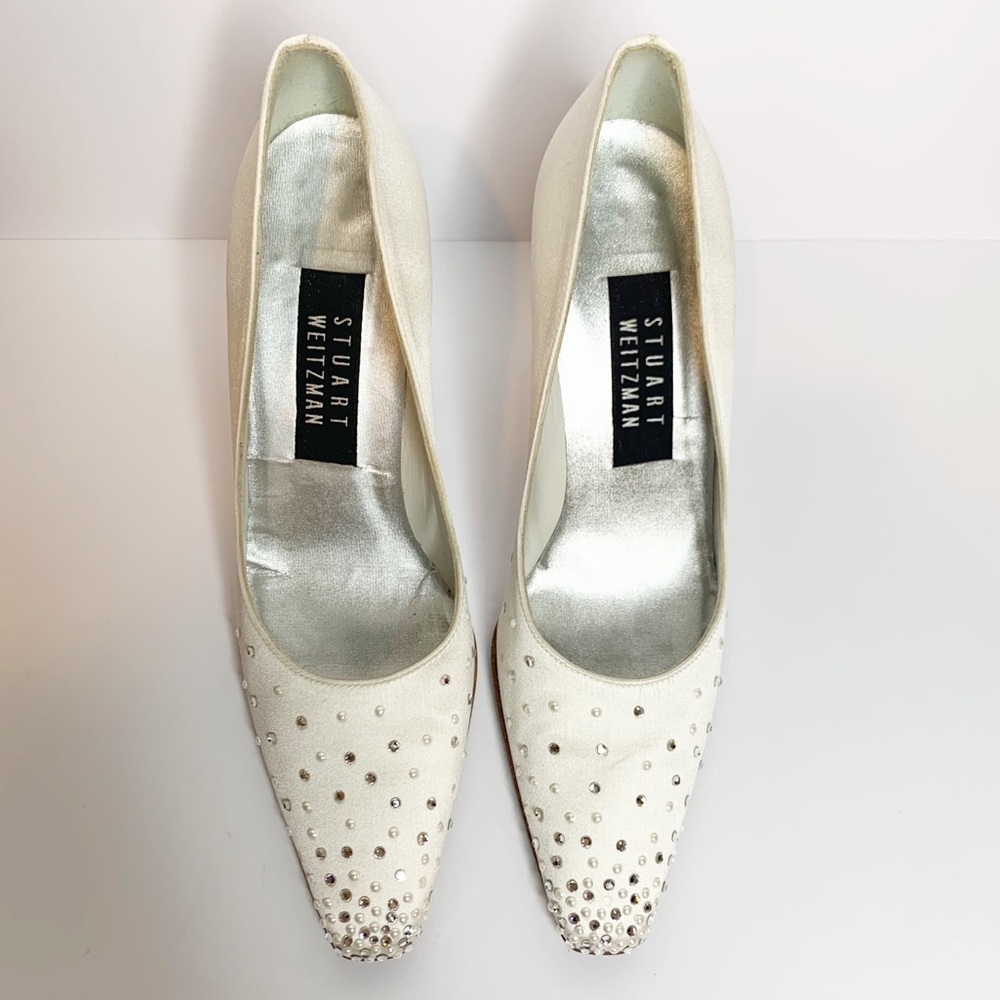 Stuart Weitzman satin sequin embellished heels - Picture 4 of 8